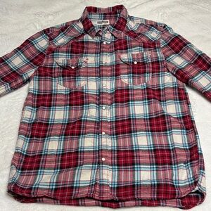 Distillery Classic brushed flannel Red and Blue Plaid Men's Shirt